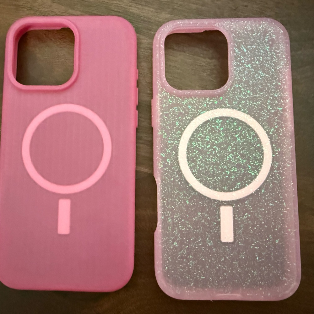 OtterBox Pink and Glitter iPhone 16 pro max cases